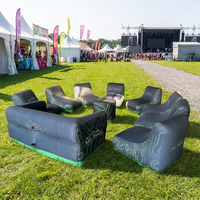 Ensemble table et chaise gonflables en tissu Oxford imperméable avec logo personnalisé pour stand d'exposition, salon automobile, événement extérieur, promotion