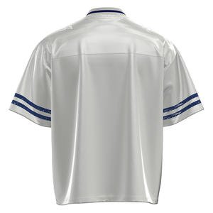 HEALY Silver White Breathable Short Simple Stripped Street Wear Vintage Loose <b>V</b>-<b>neck</b> Football Jersey High Quality Custom <b>T</b>-<b>shirt</b> - Product Image 3