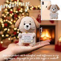 Poupée chiot en laine au crochet, motif dessin animé, exprimant la gratitude, ornements de chien mignons et adorables, clochette au crochet faite à la main