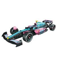 66655 Masterpiece 1:8 Voiture de course F1 bleue et rose en ABS, blocs de construction DIY, jouet éducatif pour 0-3 mois, unisexe