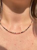 Collar de Piedras Naturales Facetadas Mini, con Cuentas de Cristal Curativas, Chapado en Oro Clásico, Unisex