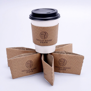 Fundas Desechables Personalizadas para Vasos de Café y Leche, Estilo Ondulado Simple, Impresión de Logotipo, Venta al por Mayor, para Bebidas Carbonatadas, Tequila, Whisky - Product Image 1