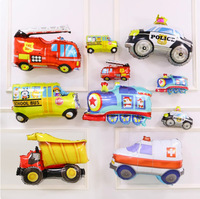 Ballons en aluminium en forme de véhicules de dessin animé : camion, train, camion de pompiers, ambulance – Ballons en aluminium pour garçons, thème voiture, fête d'anniversaire, baby shower