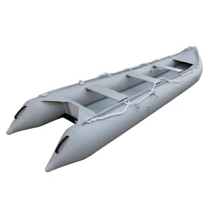 高品质充气470厘米皮艇15英尺独木舟家庭划桨船3人折叠皮艇