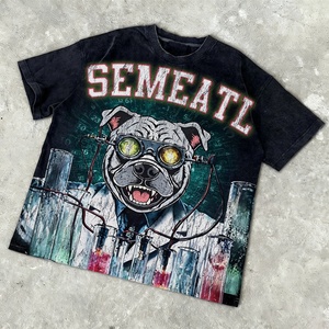 Custom 100% Cotton <b>Boxy</b> <b>T</b>-<b>Shirt</b> Manufacturer Silk Screen Printed Graphic Streetwear Heavyweight Oversized Acid Wash Distressed - Product Image 3