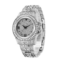 WYGICOO Maßgefertigte Diamantbesetzte Uhren Montre Diamant Homme Uhr mit Diamanten Iced Out Hip Hop CZ Labor-Diamant-Uhr Herren Luxus