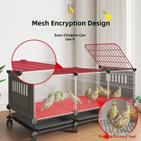 Cage à poulets rectangulaire grande taille en PP, avec plateau à fumier intégré, conception anti-vison, pour usage domestique et extérieur