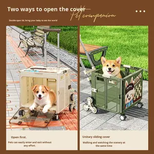 Plastik Evcil Hayvan Taşıma Çantası Şeffaf Katlanabilir Uçuş Kutusu Köpek Kedi Taşınabilir Büyük Kapasiteli Evcil Hayvan Taşıyıcısı - Product Image 2