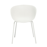 Chaise ergonomique empilable en plastique avec pieds en métal robustes pour un usage quotidien
