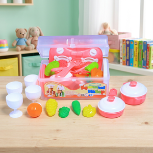 Plastic Kids Kitchen Dish Play Set with Storage Box for Pretend Cooking and Food Role Play <b>Toy</b> - Product Image 3
