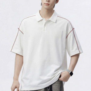 Labajirz <b>Men's</b> <b>White</b> Short Sleeve Cotton <b>Polo</b> <b>Shirt</b> Solid Color Casual Style Breathable Woven Fabric Embroidered Logo Front - Product Image 1