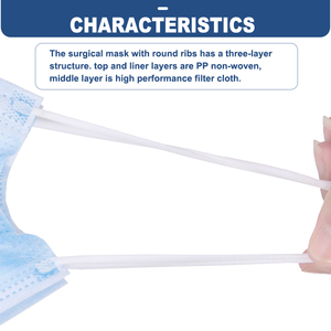 Hubei Haixin Nonwoven Doctor Facemask Anti Virus Quirúrgico Azul Máscaras Elástico Earloop 3 Lay Mascarilla desechable contra el polvo al por mayor - Product Image 6