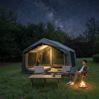 Tente de camping gonflable de luxe, imperméable, tissu Oxford haute densité 3000+ mm, coton/nylon 420D, une chambre, pour l'extérieur