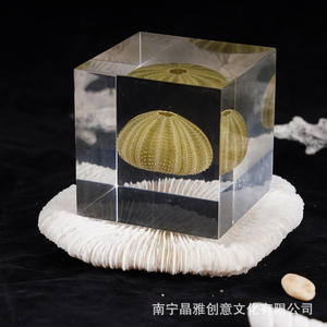 Cubo de espino de mar natural acrílico, adorno de escritorio, regalo decorativo, forma cuadrada, artesanía duradera - Product Image 1