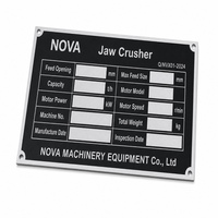 Plaque signalétique métallique personnalisée en aluminium gravée au laser avec support adhésif pour l'identification des équipements industriels