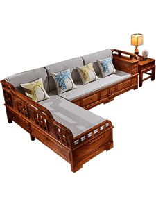 Muebles de Salón de Estilo Chino Nuevo, Combinación de Madera Maciza y Tela, Madera de Sándalo Rojo, Modelo BJH-9967-1 - Product Image 4