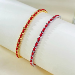 Braccialetti Classici Portafortuna Fatti a Mano con Perline per Donne, Bracciale con Corda Rossa e Catena Placcata Oro - Product Image 4
