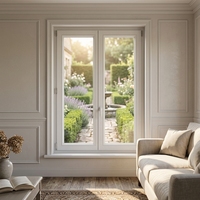 Ventanas Francesas Modernas de Aluminio con Doble Acristalamiento, Vidrio Templado Low-E, Aislamiento Térmico, Calificadas por Energy Star