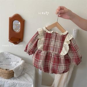 Autumn 2025 <strong>New</strong> Style Newborn <strong>Baby</strong> Clothes Girl Romper Casual One-Piece <strong>Outfit</strong> in Korean Version Cotton Button <strong>Baby</strong> Jumpsuit - Product Image 2