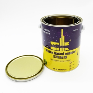 Cubo Metálico de 1 Galón (4L) para Envasado de Pintura Química, con Asa de Plástico y Logotipo Personalizado - Product Image 3