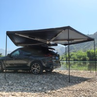 Auvent latéral de voiture en alliage d'aluminium en forme d'éventail, sans armature, étanche, 270 cm – Abri soleil et pluie pour les voyages routiers et les aventures en plein air
