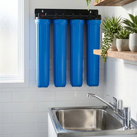 Ensemble de filtre à eau pour toute la maison de 20 pouces à 4 étapes, matériau PP, système de pré-filtration à haut débit