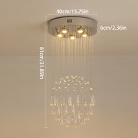 Lustre de salon duplex villa lustre creux rotatif escalier circulaire lampe en cristal
