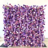 Autre Décoration Florale et Végétale, Panneau de Fleurs pour Mariage, Décoration 5D Enroulable 8*8ft, Base en Tissu Grille, Rose Artificielle en Soie Blanc Ivoire