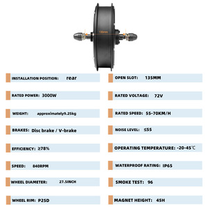 <span class=keywords><strong>Kit</strong></span> de Conversión Eléctrico para <span class=keywords><strong>Bicicleta</strong></span> de Montaña con Pantalla LCD AFTFA SW900 de 72V 3000W y Tracción Trasera - Product Image 3
