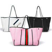 Sac fourre-tout personnalisé pour femmes en néoprène de haute qualité, sac à main tendance, sac de voyage pour le week-end, sac de plage d'été grande capacité pour femmes