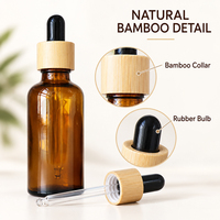 Botol Tetes Minyak Esensial Kaca Amber Ramah Lingkungan 50ml 75ml 100ml Terlaris, Dapat Disesuaikan dengan Cetak Panas