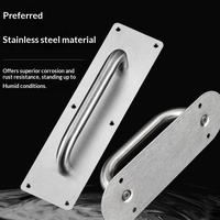 Poignée de porte en acier inoxydable épaissi ; poignée de porte en bois à montage en surface ; plaque de poussée ; poignée de passage pour porte coupe-feu ; porte coupe-feu