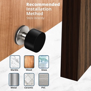 Metal Door Stop <strong>Doorstopper</strong> Heavy Duty Magnetic Stainless Steel 3 M Adhesive Door Stopper for Glass Wooden Doors - Product Image 3