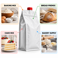Sachet personnalisé en papier kraft sans fenêtre, scellé sur huit côtés, pour mélange de poudre à pâtisserie, pour la vente au détail et en gros