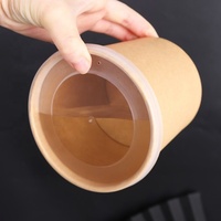 Gobelets en papier kraft jetables écologiques de 8 à 32 oz pour soupes et bouillies, avec couvercles en papier et plastique, revêtement PE
