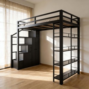 <span class=keywords><strong>Lit</strong></span> superposé moderne en acier pour chambre d'appartement, <span class=keywords><strong>avec</strong></span> <span class=keywords><strong>escalier</strong></span> intégré - Product Image 1