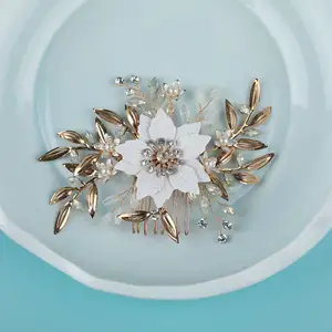 Pearl Alloy Hair Comb Han Chinese Clothing Hair Accessories Wedding Bridal Headdress Temperament Hairstyle Hair Comb