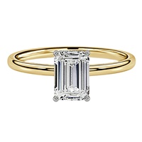 Bague de fiançailles en or massif 10K 14K 18K avec diamant de laboratoire taille émeraude 1CT, halo caché bicolore, certifié IGI, clarté VVS CVD/HPHT