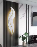 Appliques murales modernes de 90 cm avec motif plume, lampes murales LED d'intérieur, projet hôtelier et villa, résine décorative de haute qualité pour la maison