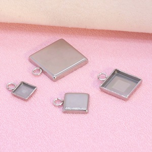 Stainless Steel <b>Square</b> Pendant Holders 6mm-15mm DIY Jewelry Accessories Geometry Design For Crystals And Gemstones - Product Image 1