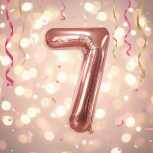 Ballon en feuille d'aluminium rose doré numéro 7 Party Love 100 cm pour décoration de fête d'anniversaire - Product Image 3