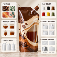 Pochettes souples personnalisées avec bec verseur pour sirop de café, sauces, desserts, pour la vente en gros aux cafés, boulangeries et commerces de détail
