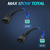 Une paire d'adaptateurs de connecteur 9005 vers DT, faisceau de câblage pour phares antibrouillard LED de voiture 12V, capacité 120W, pour Jeep JK 07-11