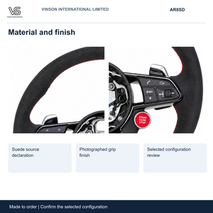 Volant en daim pour Audi R8 Open Center Configuration sélectionnée AR8SD - Product Image 3