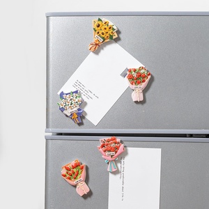 Pegatinas 3D Magnéticas de Dibujos Animados para Decoración del Hogar, Pegatinas para Refrigerador con Simulación de Girasoles, Rosas y Flores - Product Image 4