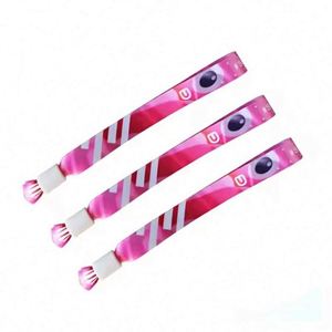 Bracelets en tissu tissé personnalisés pour événements et fêtes, avec fermoir en plastique - Product Image 3