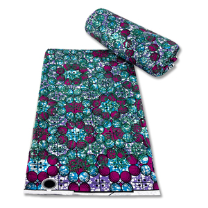 Siêu Khối Sáp Sequins Ankara Vải In Vàng Sequin Thêu Sáp Dệt Vải - Product Image 4