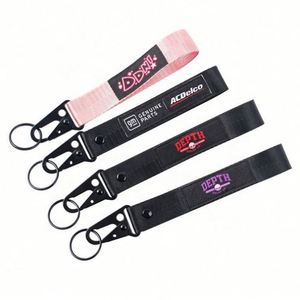 Custom Logo Nylon Short Eagle <b>Hook</b> Wrist Lanyard Keychain - Product Image 1