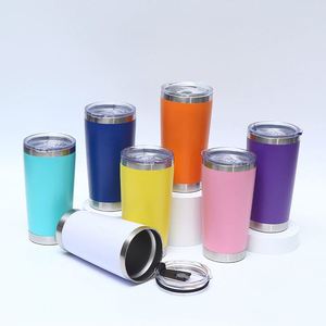 Cadeaux d'entreprise personnalisés avec logo, gobelet isotherme en acier inoxydable de 20 oz avec paille et couvercle coulissant magnétique pour le café au lait - Product Image 4