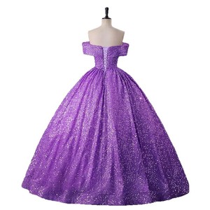 Off The Shoulder Sequined Evening Dress Women Long Skirt Stage Performance Costume Vocal Music Exam Annual Meeting Puffy - Product Image 5